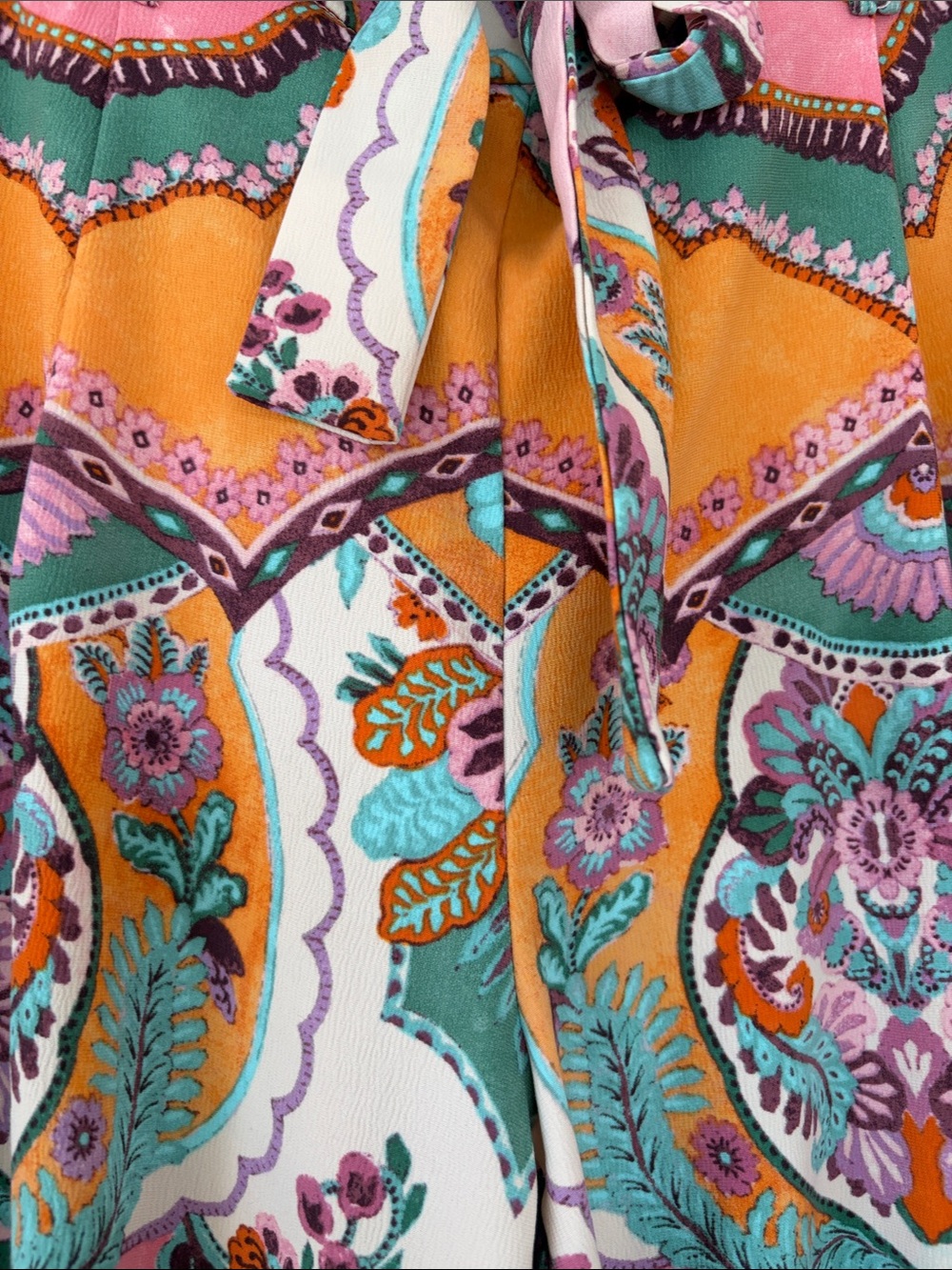 Eliane Rose boho Wide-Leg Pants — Pink, Orange, Teal size L - Picture 5 of 9